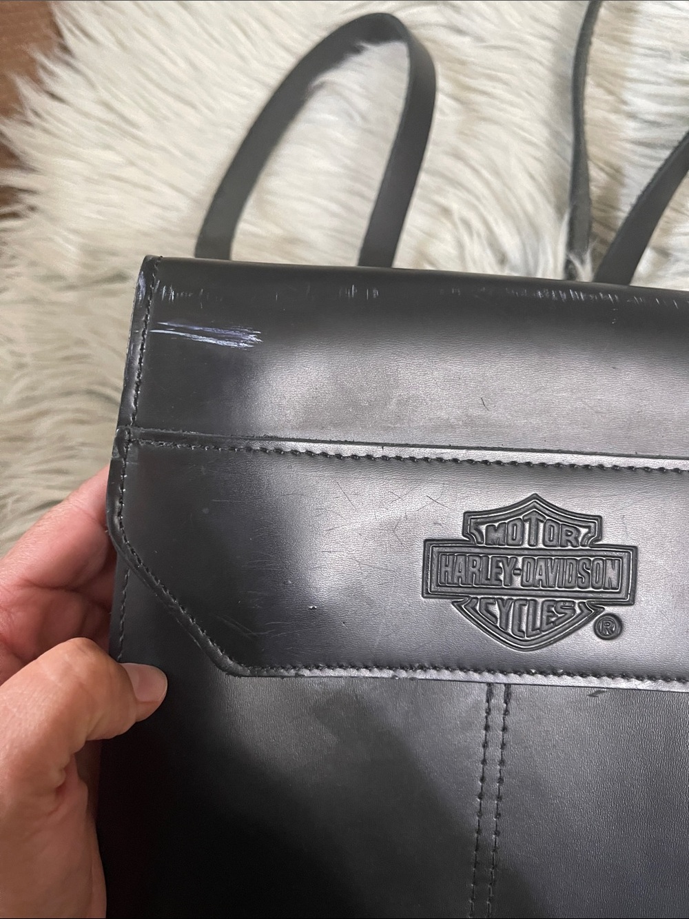 Harley-Davidson Black Leather Backpack - Picture 4 of 7
